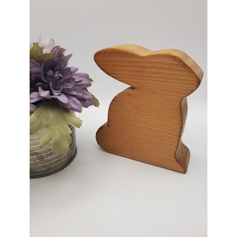 Vintage Chunky Wood Bunny Shelf Sitter